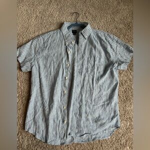 NWOT J. Crew Grey-Blue and White Casual Button Down Shirt Size Large